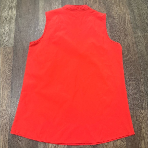 Unbranded Mock Collar Sleeveless Chiffon Blouse Women’s Size Large Orange - Picture 5 of 8
